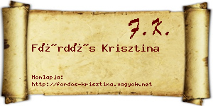 Fördős Krisztina névjegykártya